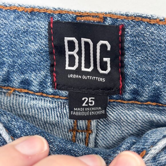 BDG Gray and Blue Two Toned High Rise Barrel Leg Jeans - Picture 3 of 4